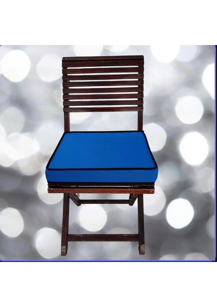 40X40 Desensiz Su ve Leke Itici Duck Kumaş Fermuarlı Bağcıklı Biyeli Sandalye Minderi 5 cm