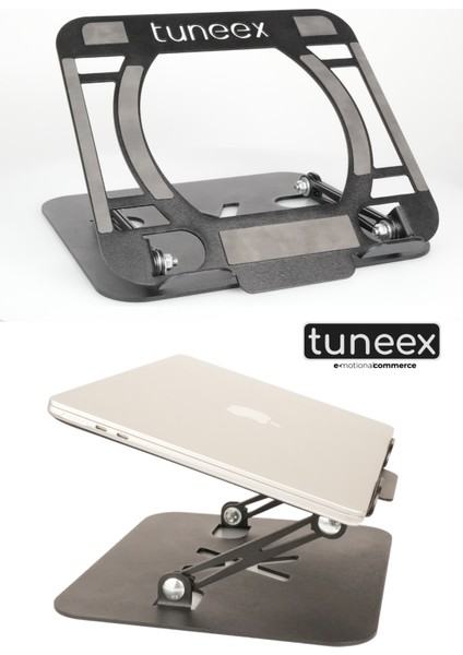 Xleath Tüm Modellerle Uyumlu Katlanabilir Sınırsız Açılı Deri Korumalı Laptop Standı Soğutucu