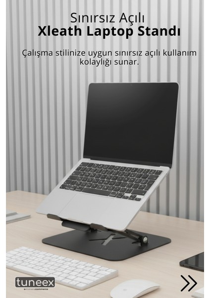 Xleath Tüm Modellerle Uyumlu Katlanabilir Sınırsız Açılı Deri Korumalı Laptop Standı Soğutucu fiyatları