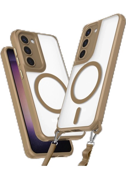 Samsung Galaxy S23 Plus Kılıf Enka Magsafe Silikon Kılıf - DESERT-(5796)