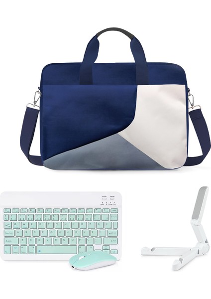 Lenovo Ideapad Pro (2025) TB375FC 12.7 Inch Için Macbook Çantası + Türkçe Bluetooth Klavye + Mouse + Tablet Standı Yeşil AL5162