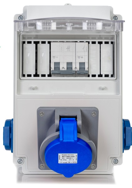 Smart Eco Elektrikli Araç Monofaze Şarj Istasyonu Besleme Panosu. 7,4 Kw. Tesla Blue Adaptör Uyumlu..