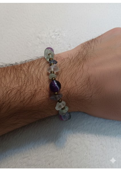 Kişiselleştirilmiş Ahşap Kutulu Flotit Doğal Taş Bileklik Unisex Erkek Kadın Hediyelik Takı modelleri