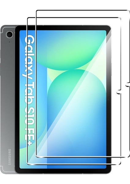 Samsung Galaxy Tab S10 Fe Plus SM-X620 ile Uyumlu Kırılmaz Tablet Temperli Cam Ekran Koruyucu 2 Adet