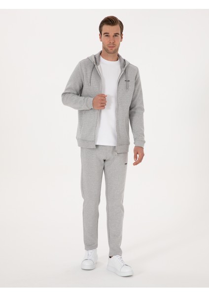 Erkek Gri Melanj Slim Fit Pamuk Karışımlı Eşofman Altı 50309835-VR086 fırsatları