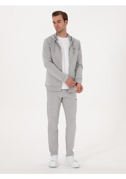 Erkek Gri Melanj Slim Fit Pamuk Karışımlı Eşofman Altı 50309835-VR086