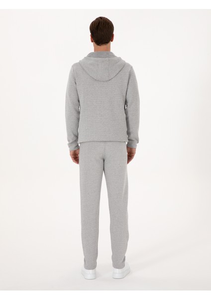 Erkek Gri Melanj Slim Fit Pamuk Karışımlı Eşofman Altı 50309835-VR086