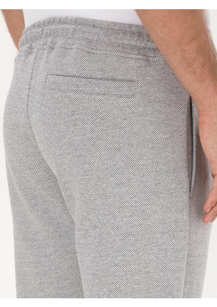 Erkek Gri Melanj Slim Fit Pamuk Karışımlı Eşofman Altı 50309835-VR086