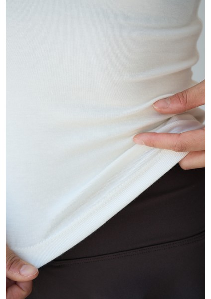 Kadın Kısa Kollu Bisiklet Yaka Basic Viscon Likralı Body indirimleri