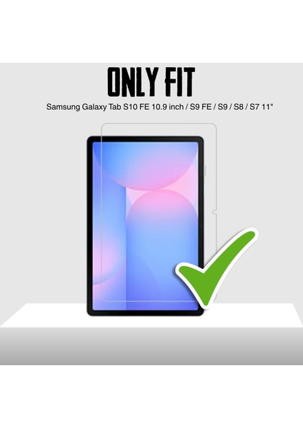 Samsung Galaxy Tab S10 Fe SM-X520 ile Uyumlu Kırılmaz Tablet Temperli Cam Ekran Koruyucu