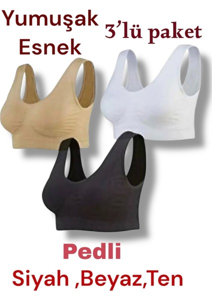 3’lü Pedli Toparlayıcı Sıkılaştırıcı Kalın Askılı Sütyen