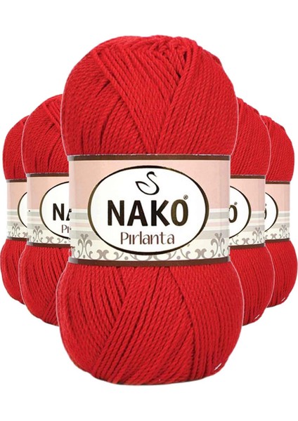 5 Adet Pırlanta Amigurumi El Örgü İpi Yünü Gelincik Kırmızı 6741