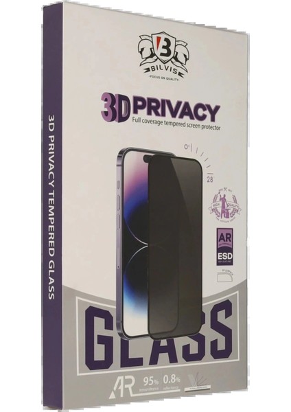 iPhone 16E Bilvis 3D Hayalet Cam Ekran KORUYUCU-(5796)