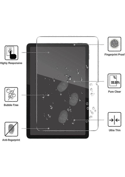 Lenovo Tab TB311FU (ZAEH0039TR) 10.1 Inç ile Uyumlu Kırılmaz Tablet Temperli Cam Ekran Koruyucu fiyatları