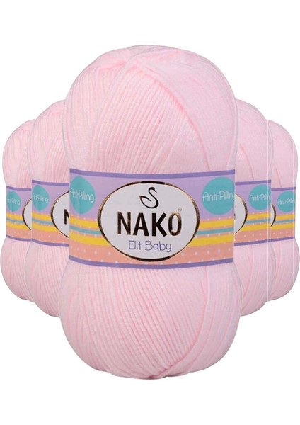 5 Adet Elite Baby El Örgü İpi Tüylenmeyen Bebek Yünü Soft Pembe 2892