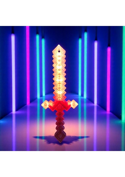 Minecraft Işıklı Sesli Piksel Oyuncak Kılıç 40 cm 1 Adet