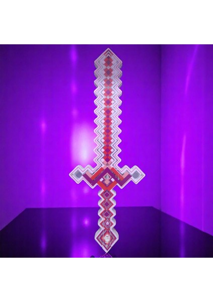 Minecraft Işıklı Sesli Piksel Oyuncak Kılıç 40 cm 1 Adet modelleri