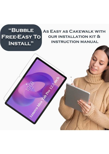 Lenovo Idea Tab Pro TB373FU (ZAE40060TR) Uyumlu Kırılmaz Tablet Temperli Cam Ekran Koruyucu 2 Adet fırsatları