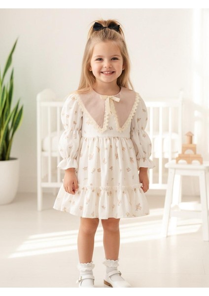Yaka Detaylı Kız Çocuk Astarlı Elbise fiyatları