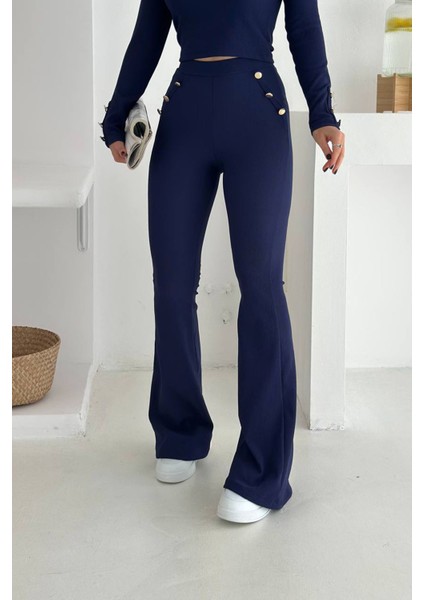 Kadın Polo Yaka Düğme Detaylı Takım NBK4322 fırsatları