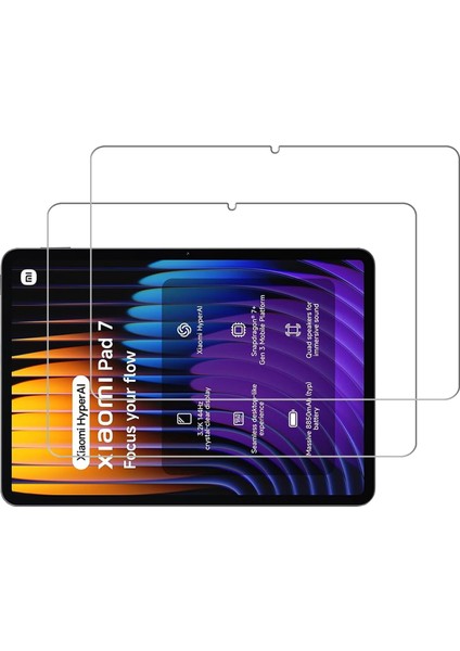 Xiaomi Pad 7 Inç ile Uyumlu Kırılmaz Tablet Temperli Cam Ekran Koruyucu 2 Adet