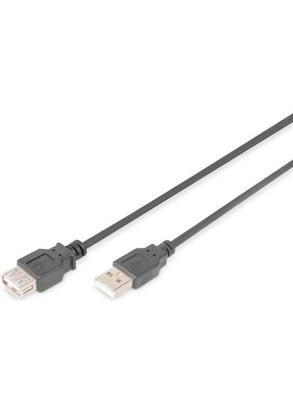 USB 2.0 Uzatma Kablosu, USB A Erkek - USB A Dişi, 1.80 Metre, Awg 28, USB 2.0 Uyumlu, Ul, Siyah Renk