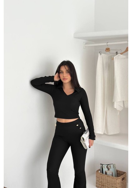 Kadın Polo Yaka Düğme Detaylı Takım NBK4322 fiyatları