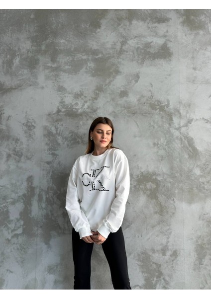 Asur Butik Kadın Taşlı Sweatshirt