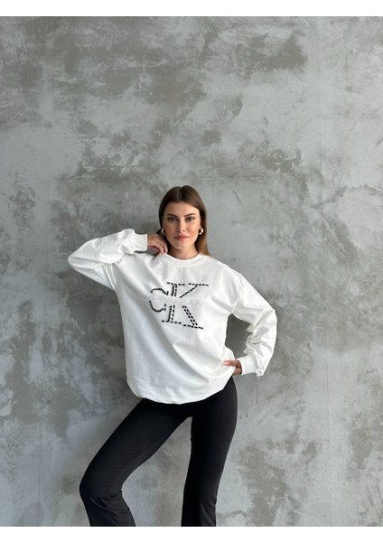 Asur Butik Kadın Taşlı Sweatshirt modelleri