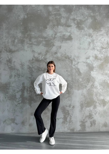 Asur Butik Kadın Taşlı Sweatshirt fırsatları