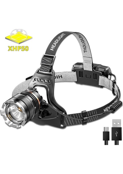 Sensörlü Zoomlu Şarjlı Kafa Lambası