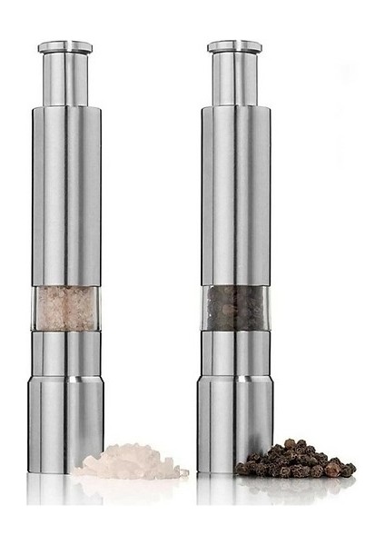 Karabiber Tuz Baharat Öğütücü Otomatik Basmalı Çelik Değirmen
