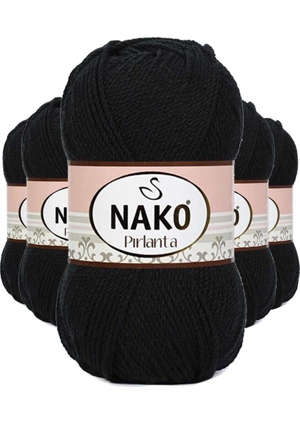 5 Adet Pırlanta Amigurumi El Örgü İpi Yünü Siyah 217