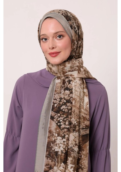 Vizon Luvensara Desenli Silk Elite Şal
