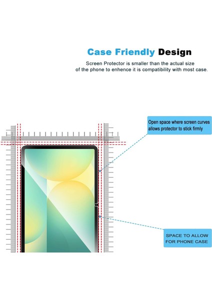 Samsung Galaxy Tab S10 Fe SM-X520 ile Uyumlu Kırılmaz Tablet Temperli Cam Ekran Koruyucu 2 Adet modelleri