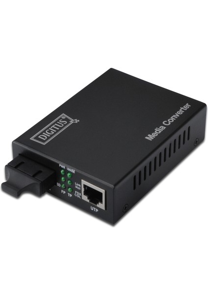 Digitus Media/rate Converter, 10/100/1000BASE-T - 1000BASE-SX (Multimode 0.55 Km, Sc)