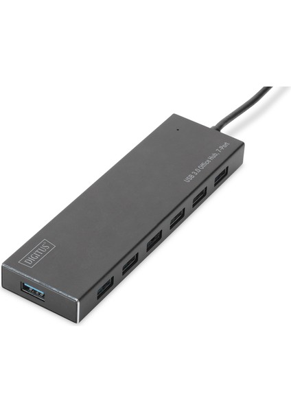 Digitus 7 Port USB 3.0 Hub, 5V/3,5A Güç Adaptörü Dahil, Alüminyum&lt;br&gt; digitus USB 3.0 Office Hub, 7-Port