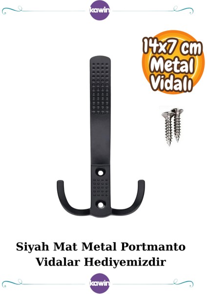 1 Adet Noktalı Portmanto Askı Vestiyer Duvar Dolap Elbise Askısı Siyah Mat Metal Mobilya Kapı Askılık