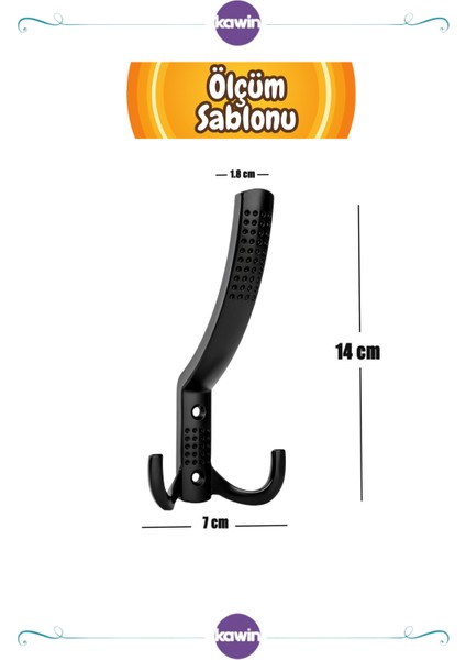 1 Adet Noktalı Portmanto Askı Vestiyer Duvar Dolap Elbise Askısı Siyah Mat Metal Mobilya Kapı Askılık fiyatları