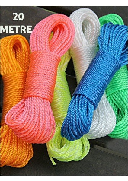 Naylon Çamaşır Ipi 20 Metre Dayanıklı Çok Amaçlı Kullanım Için Leke Tutmaz