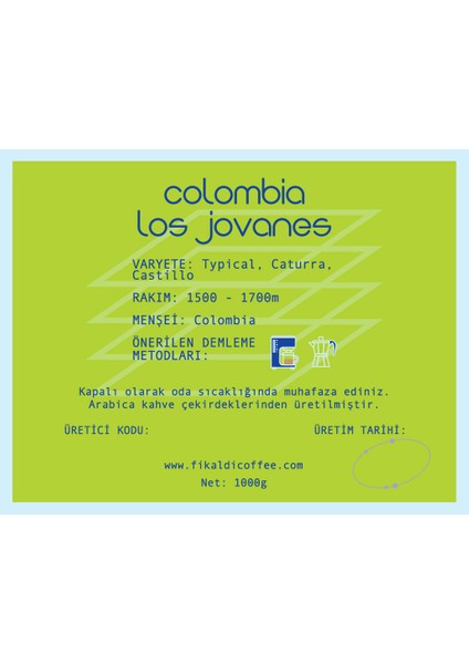 Colombia Los Jovanes Çekirdek Kahve 1000GR fırsatları