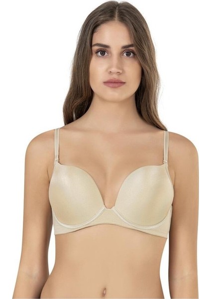 7033 Ten 2 Beden Büyük Gösteren Çift Destekli Dolgulu Mikro Kaplı Sihirli Sütyen