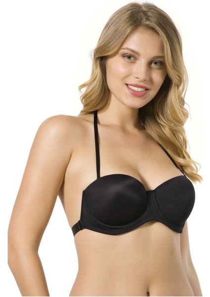 7043 Siyah Straplez Desteksiz Sütyen