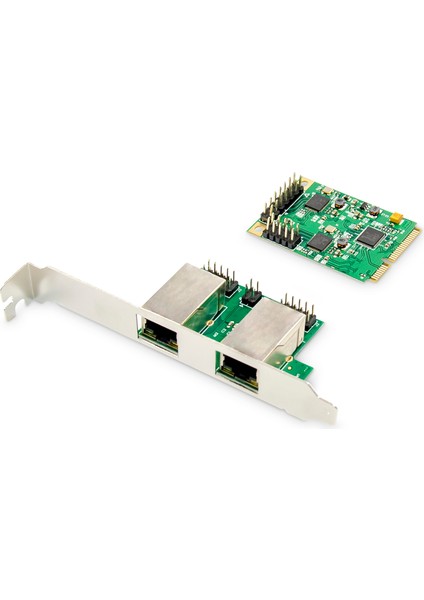 2 Port Gigabit Ethernet Mini Pcı Express Kart, Single Lane, Düşük Profil Bracket, Realtek Çip Takımı&lt;br&gt; digitus 2-Port Gigabit Ethernet Mini Pcı Express Card Single Lane, Low Profile Br
