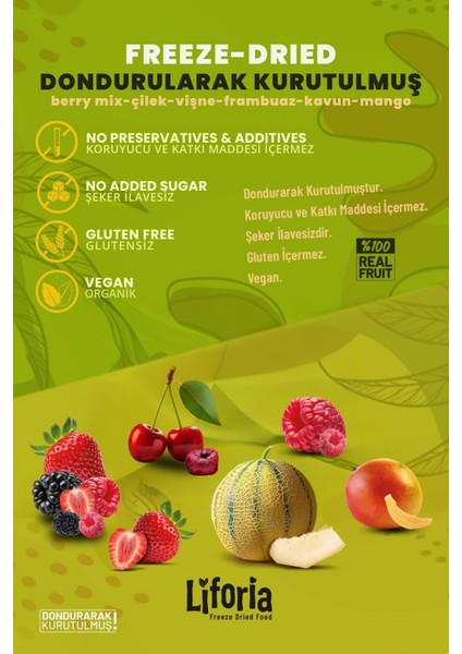 6’lı Dondurulmuş Meyve - Sağlıklı Atıştırmalık - Vişne Kavun Mango Çilek Berry Mix Frambuaz fiyatları