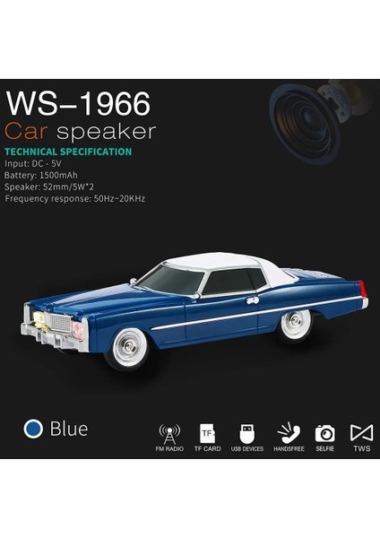 WS-1966 Araba Şeklinde Hoparlör Darkblue indirimleri