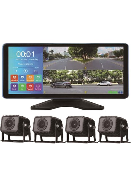 İNOX-9045 10inç 4 Kameralı Ahd Kayıtlı Set