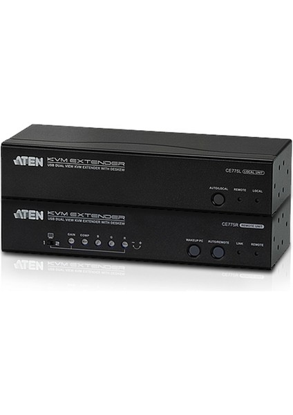 VGA Dual View Cat 5 Kvm (Keyboard/video Monitor/mouse) Mesafe Uzatma Cihazı, Ses (Hoparlör ve Mikrofon) Bağlantı Desteği, 300 Metre, USB Konsol, Deskew Özelliği, Esd ve Gerilimdeki Ani Yükselmelere Ka