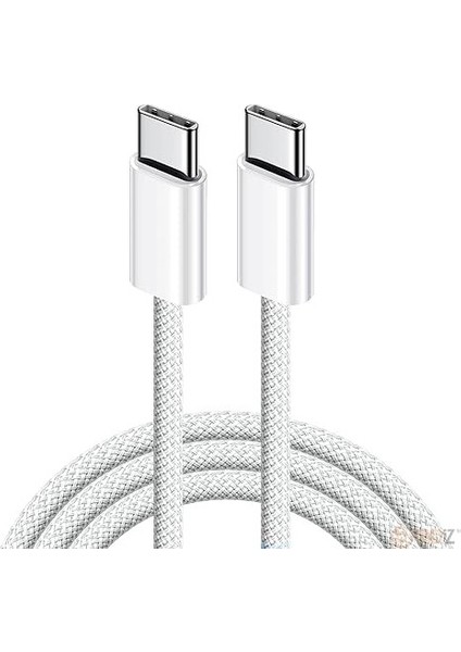 60W Apple iPhone Uyumlu iPhone 17 / 17 Pro / 17 Air / 17 Pro Max Uyumlu Hasır 1 Metre Hızlı Şarj Kablosu Type-C To Type-C