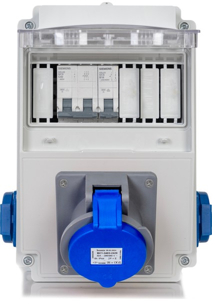 Royal Elektrikli Araç Monofaze Şarj Istasyonu Besleme Panosu. 3.7-7.4 Kw. Tesla Blue Adaptör Uyumlu. Kombinasyon Kutusu